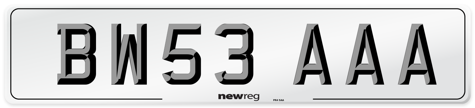 BW53 AAA Number Plate from New Reg